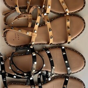 A New Day Women's Studded Sandals - Black and Tan